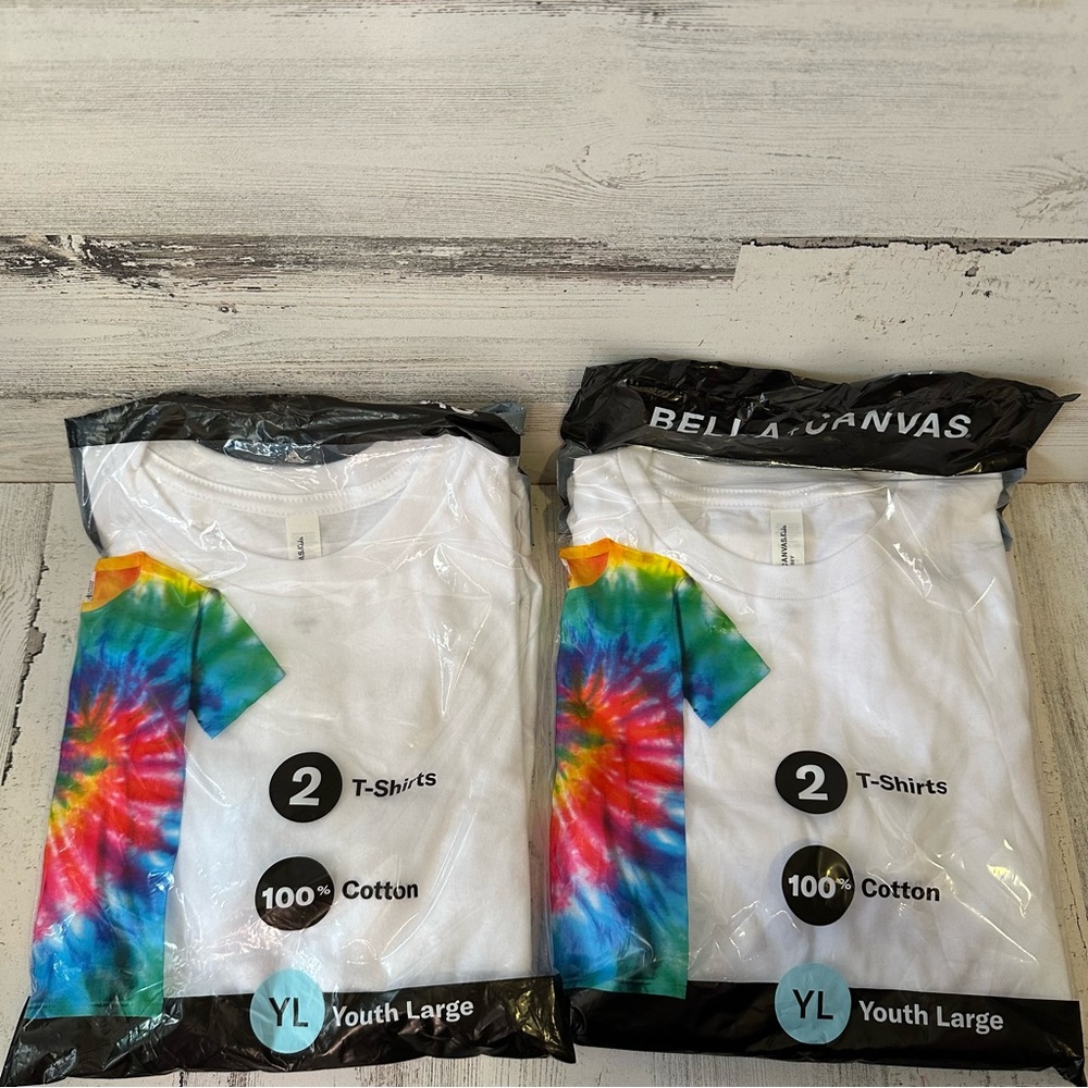 4 White Youth Shirts Size L NEW